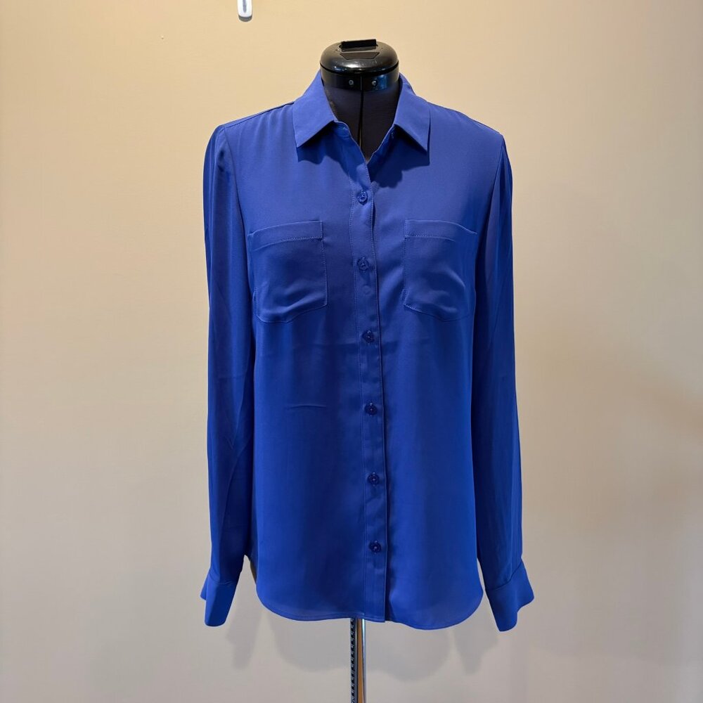 Royal blue size 0 polyester blouse